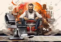 پوستر سه بعدی آرایشگاه مردانه HQ-1545