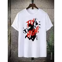 تیشرت سفید انیمه ای 