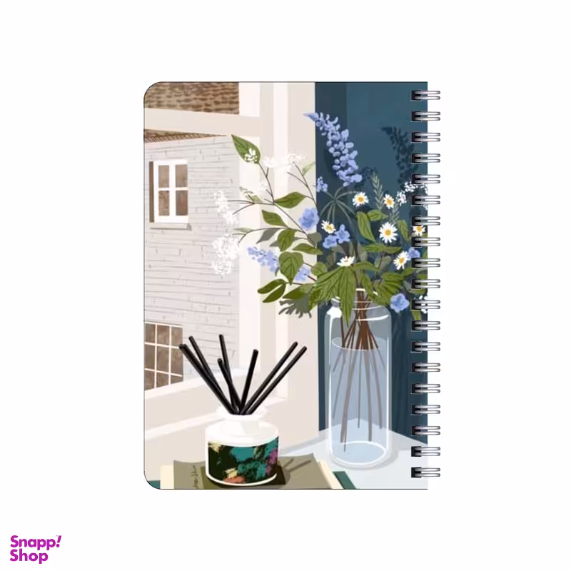 دفترچه یادداشت بامبیلیپ مدل چوبی طرح گلدان در کنار پنجره کد 2482214