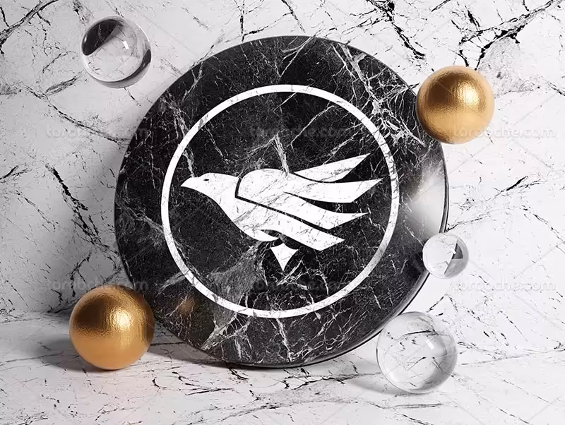 موکاپ لوگو دایره ای | گرافیک با طعم تربچه