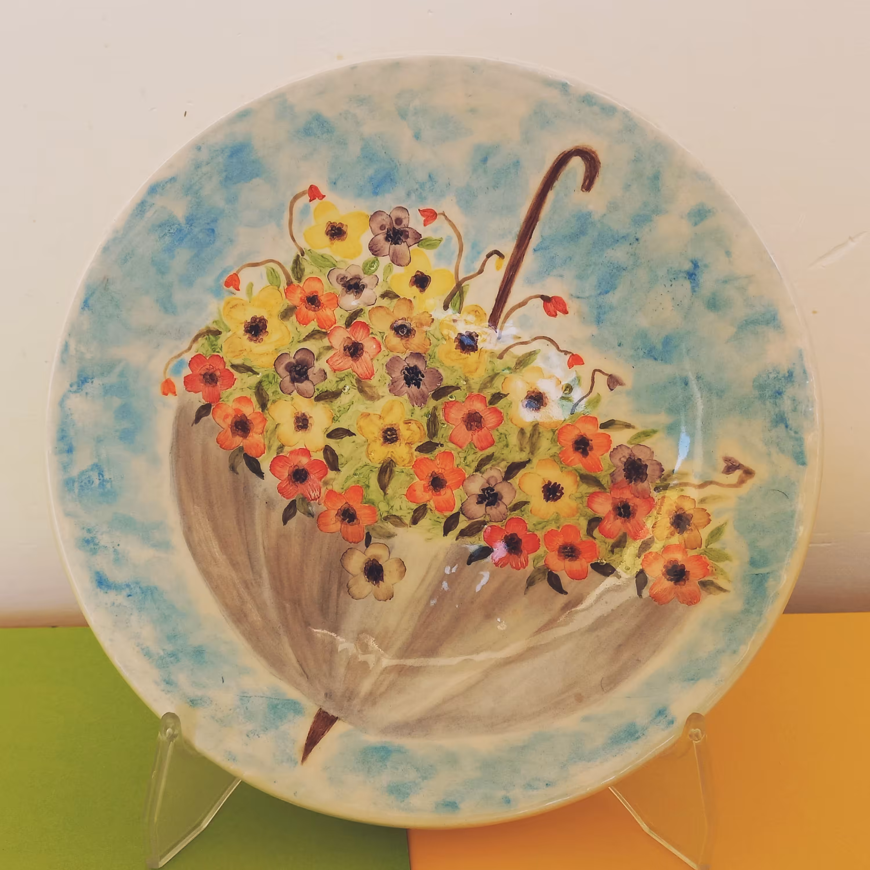 بشقاب سرامیک قطر 25 cm زیر لعابی قابل شستشو پخت کوره 