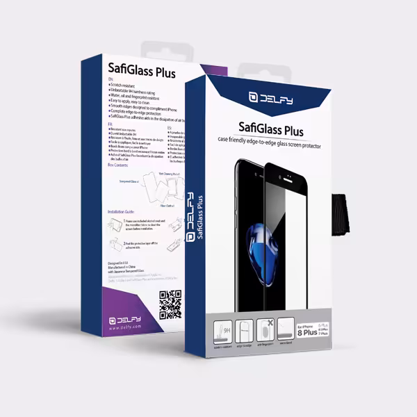 دلفی گلس مشکی محافظ صفحه نمایش مدل SafiGlass Plus آیفون 8 پلاس - Hiapple.ir