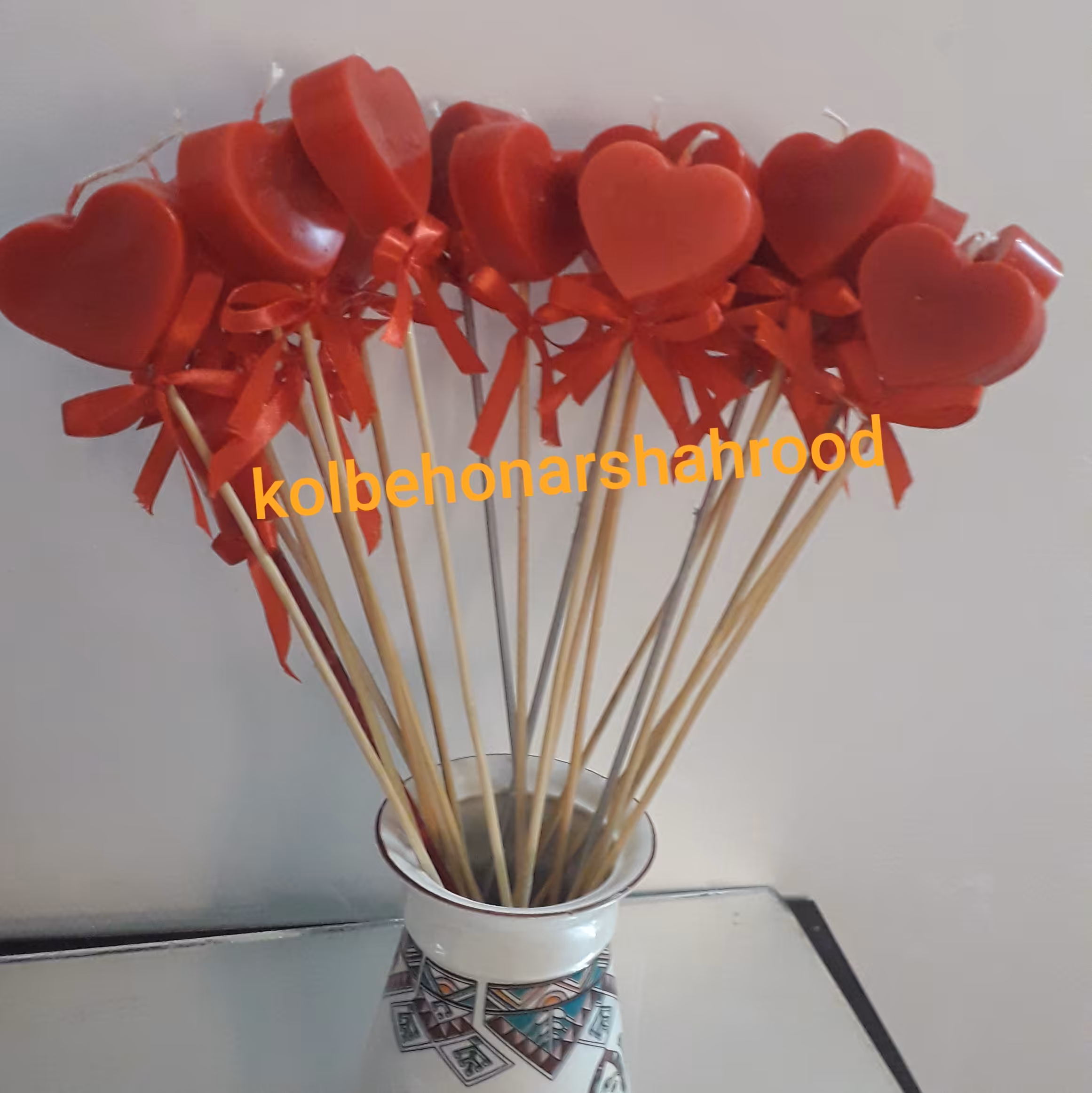 تاپر شمع قلبی (بسته 5تایی)