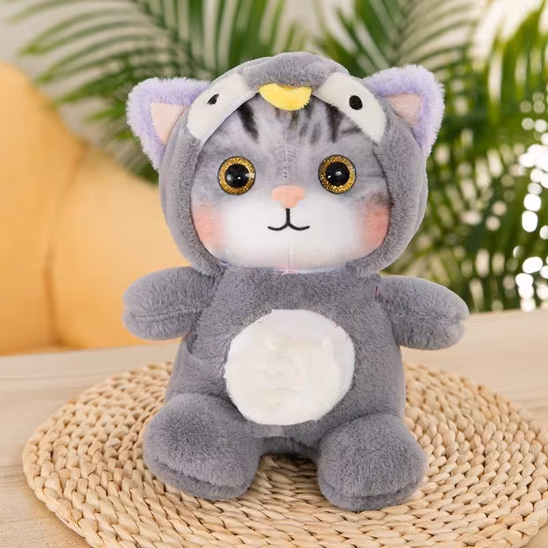 عروسک اورجینال مدل گربه دو چهره ارتفاع 25 سانتی متر در رنگ بندی متنوع