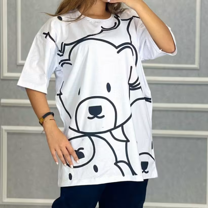 تیشرت لانگ چاپ خرسی