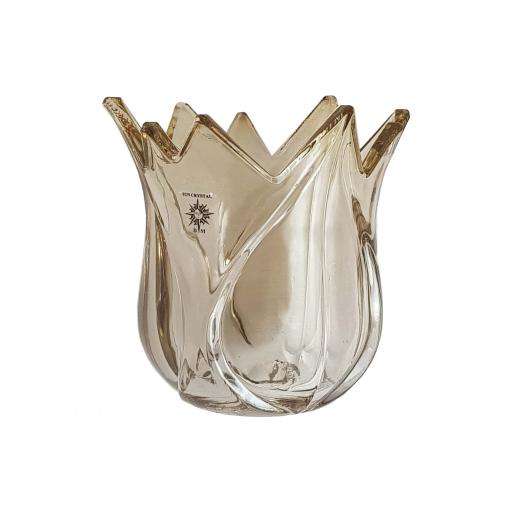 لاله لوستر طرح قلبی شامپاین متوسط چینی بسته دو عددی