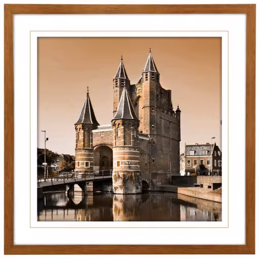 تابلو مدرن AMSTERDAM GATE HAARLEM 2 کد GW-99112 رنگ WH/BR-D