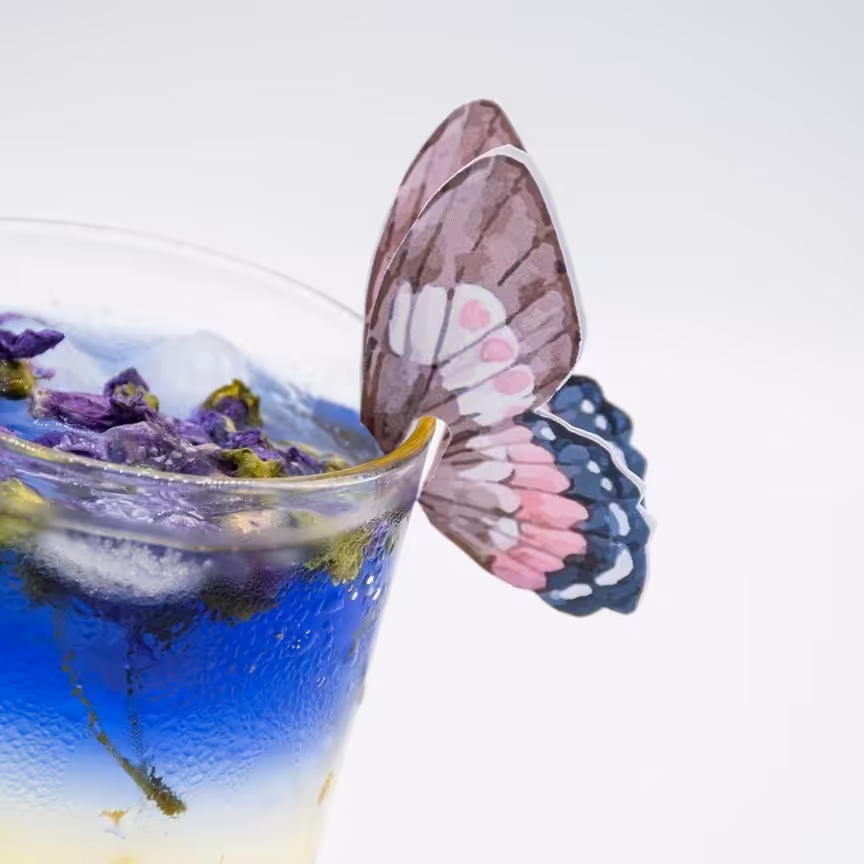 پروانه تزیینی لیوان، پروانه تزیینی تی بگ، مدل آبرنگی، 20 عددی