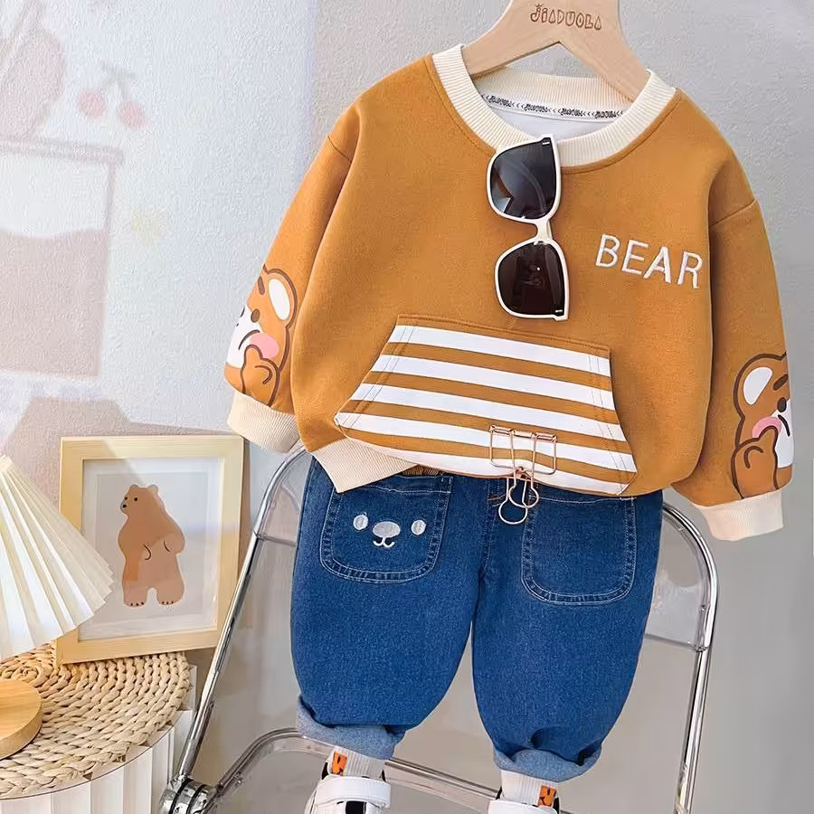 ست دوتیکهbearورداتی بچگانه اسپرت مناسب یکسال تاپنجسال مناسب پاییزتا بهار عکس غیر ژورنالی خواستید پیام بدید 