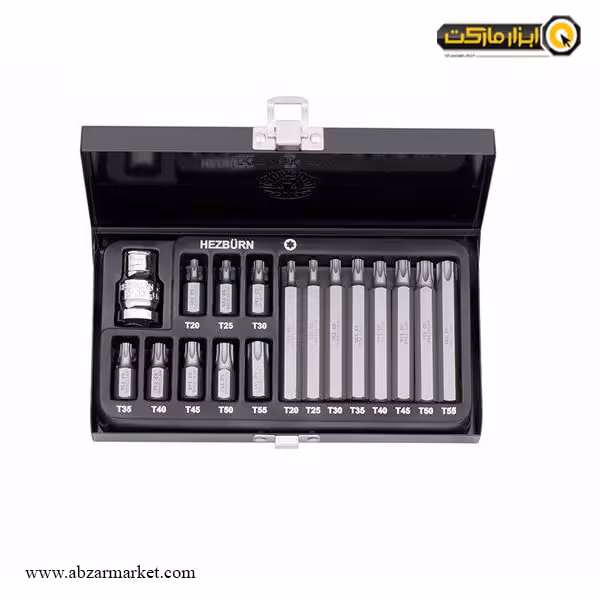 ست سر پیچ گوشتی ستاره ای هزبرن 17 عددی مدل 114017