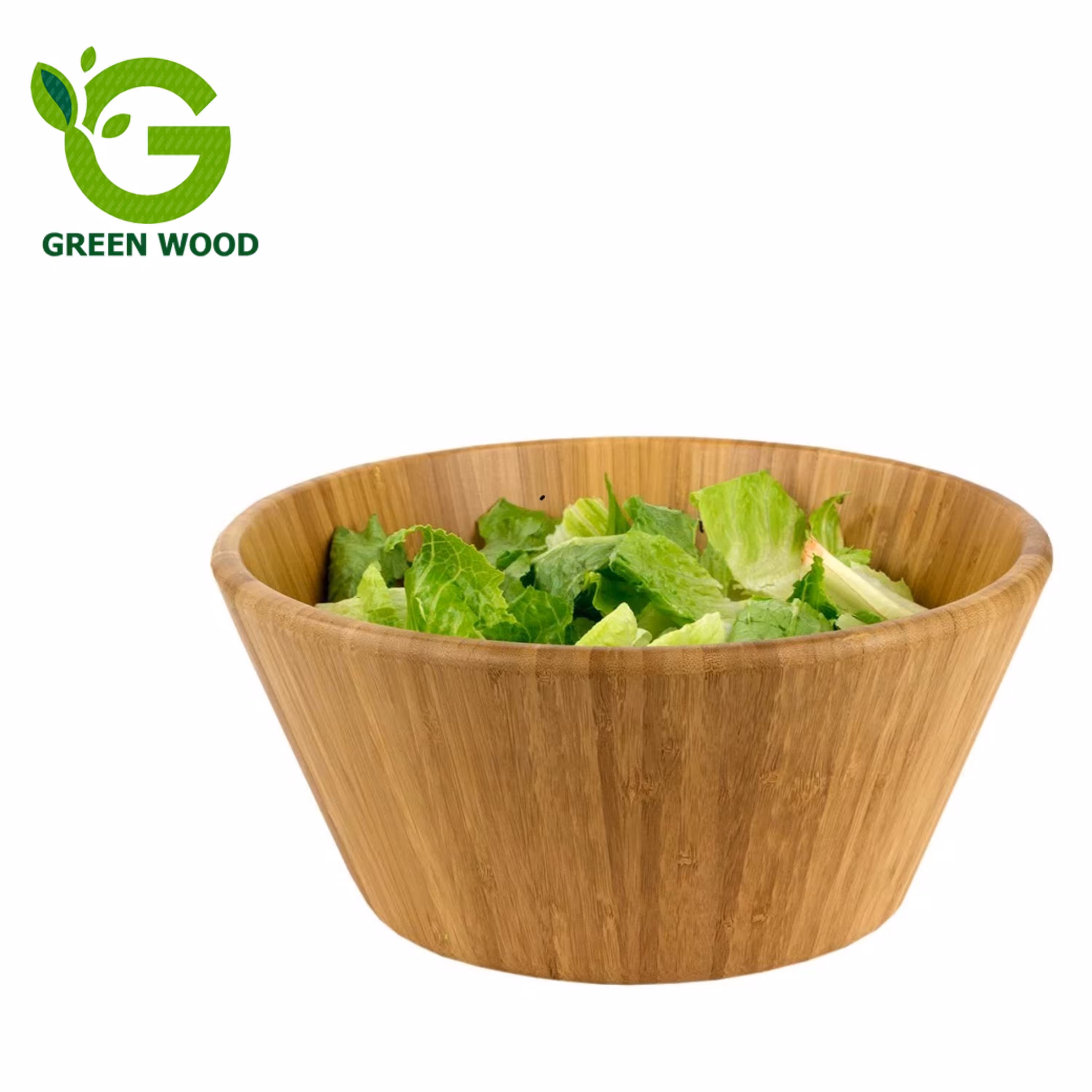کاسه میوه و سالاد چوبی بامبو مدل D25 کد Gw141001006