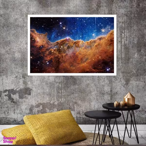 تابلو بکلیت طرح کهکشان و آسمان پر ستاره مدل قاب شاسی W-s8211