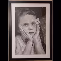 تابلو نقاشی تکنیک سیاه قلم سایز 40 در 60 سبک رئالیسم 