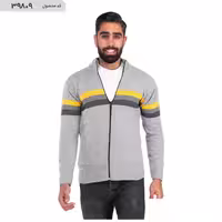 ژاکت بافت مردانه زیپ دار یقه ایستاده Rayan
