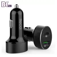 شارژر فندکی فست شارژ رسی اصلی Recci RUC  Y2 Dual port PD  QC3  36W