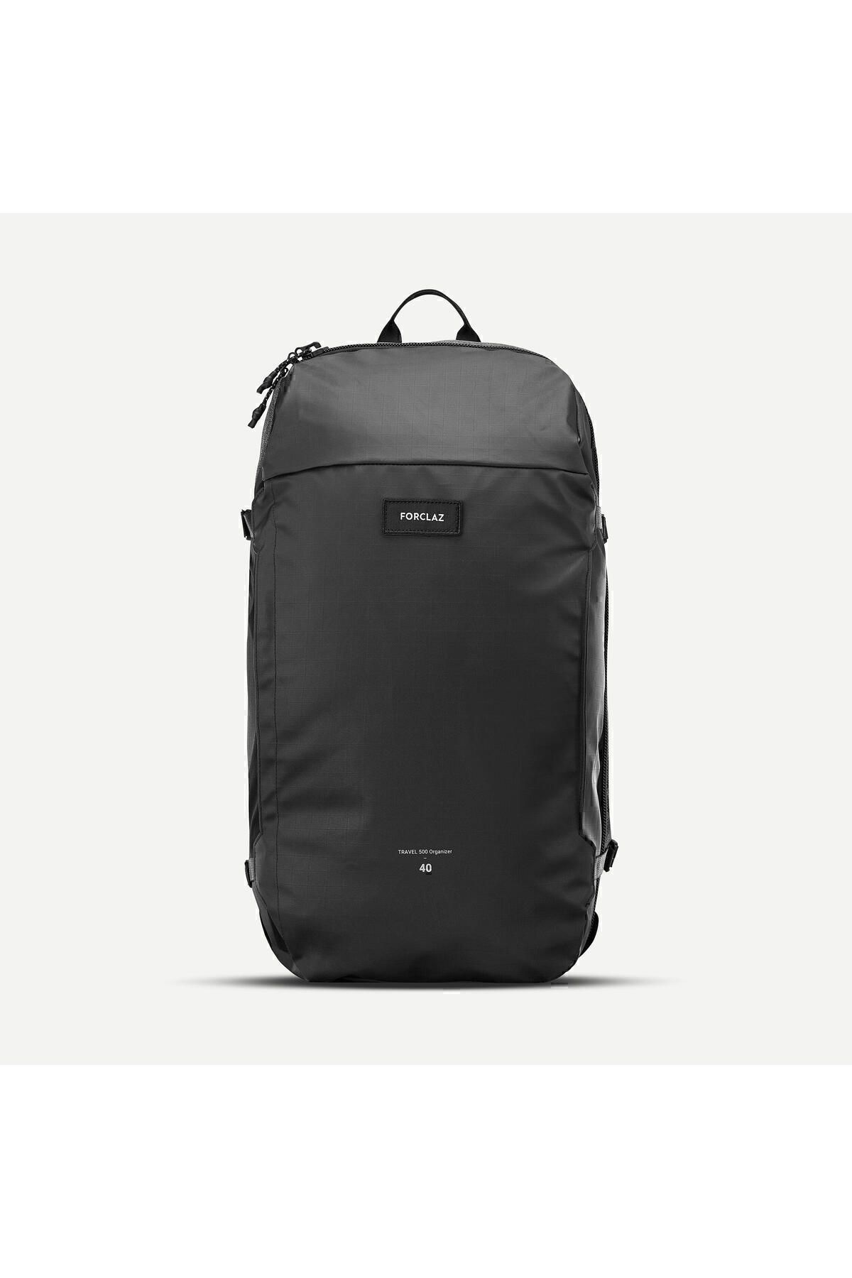 کیف ورزشی مشکی مردانه و زنانه سیاه کوله پشتی در فضای باز 40 لیتر سفر 500 سازمان دهنده Decathlon