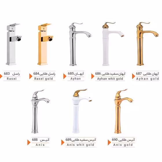 شیر  روشویی پایه بلند