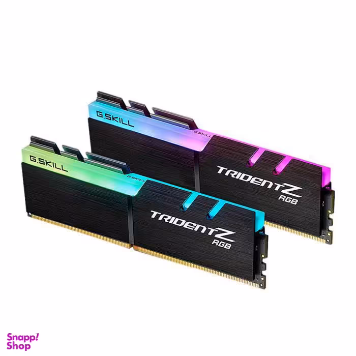 رم دسکتاپ DDR4 دو کاناله جی اسکیل (G Skill) سری Trident Z RGB فرکانس 3200 مگاهرتز CL16 ظرفیت 32 گیگابایت بسته دو عددی