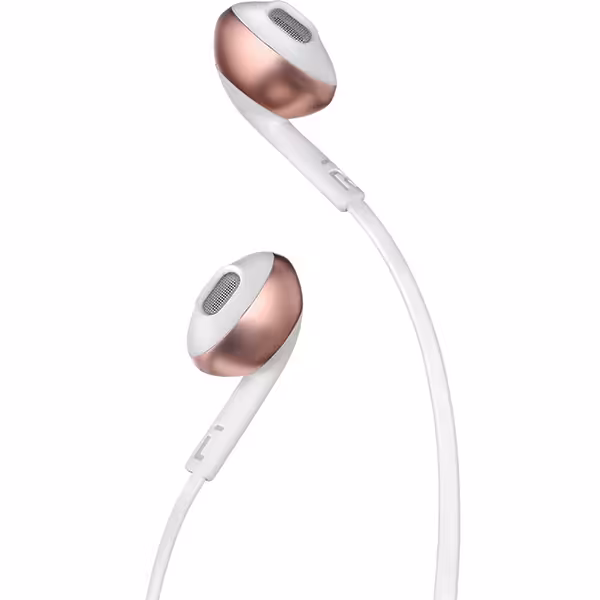 هدفون جی بی ال مدل T205 Earbud Headphones رزگلد - Hiapple.ir