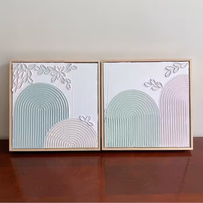 تابلو نقاشی برجسته مدرن مینیمال دو تکه 