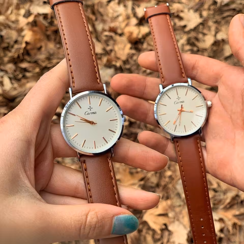 ساعت مچی ست بند چرم کیفیت عالی