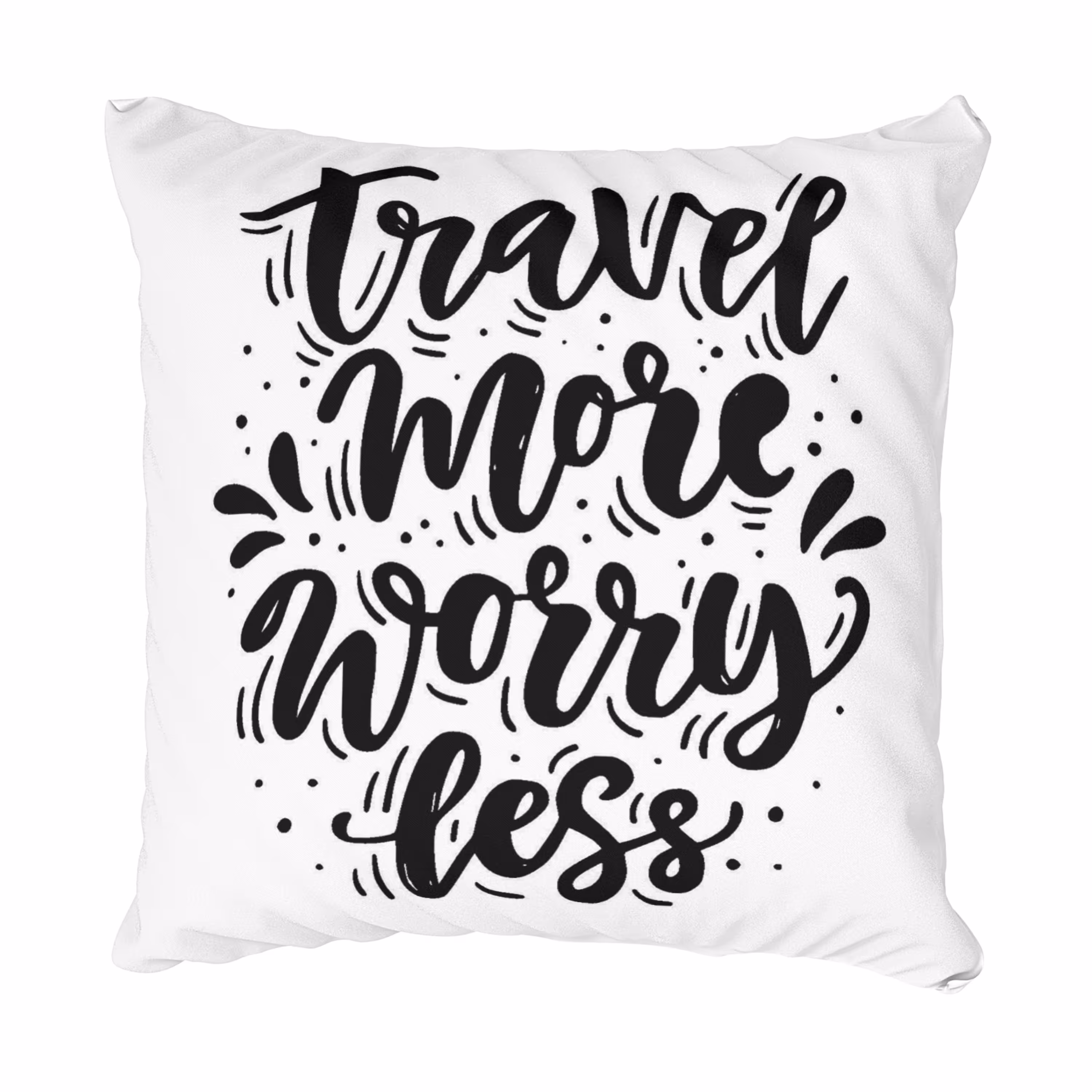 کاور کوسن مخمل طرح travel more worry less سایز 40