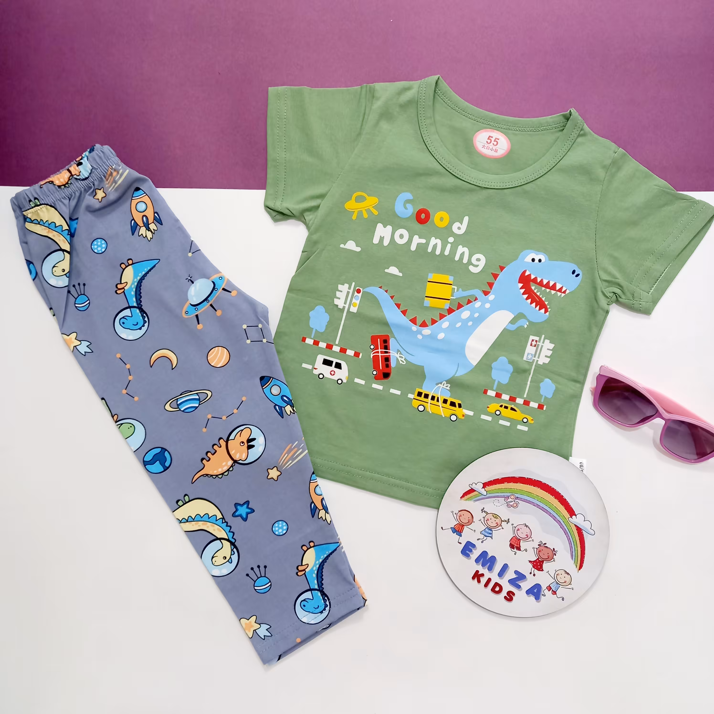 تیشرت شلوار پسرانه راحتی جنس نخ پنبه مناسب 1 تا 3 سال