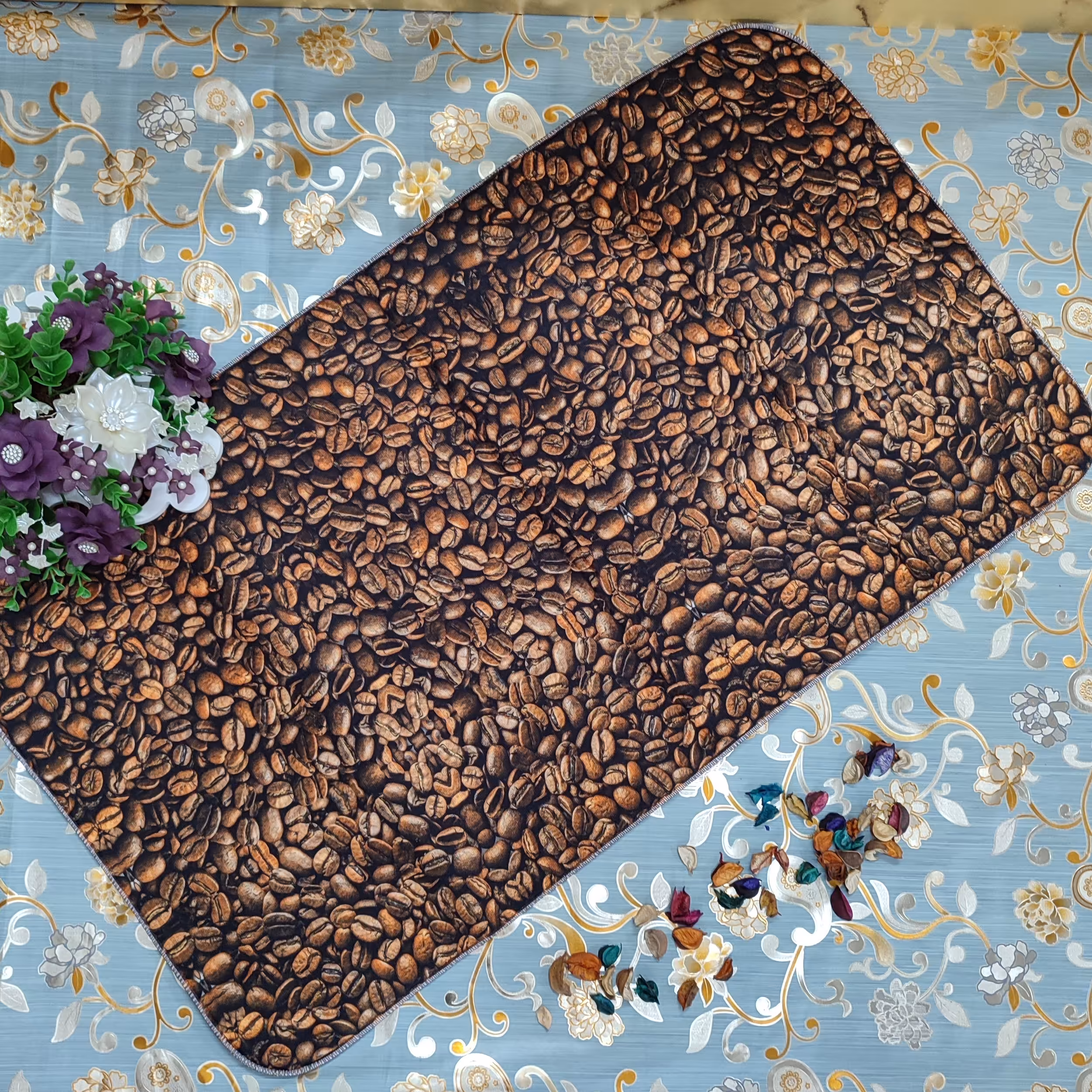 نمگیر جادویی فانتزی  میکروفایبر  طرح قهوه 