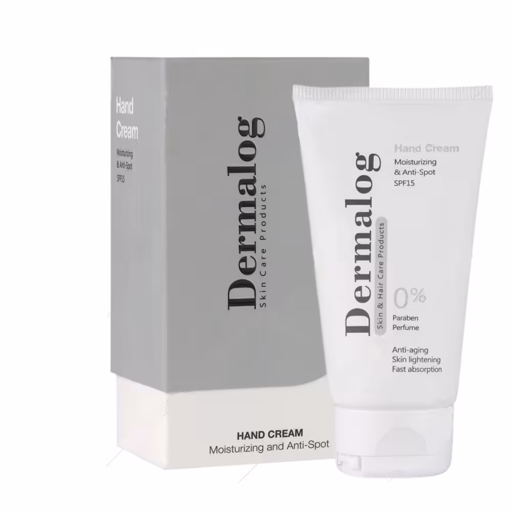 کرم مرطوب کننده دست حاوی ضد لک با spf15 درمالوگ در حجم 50 میلی لیتر 