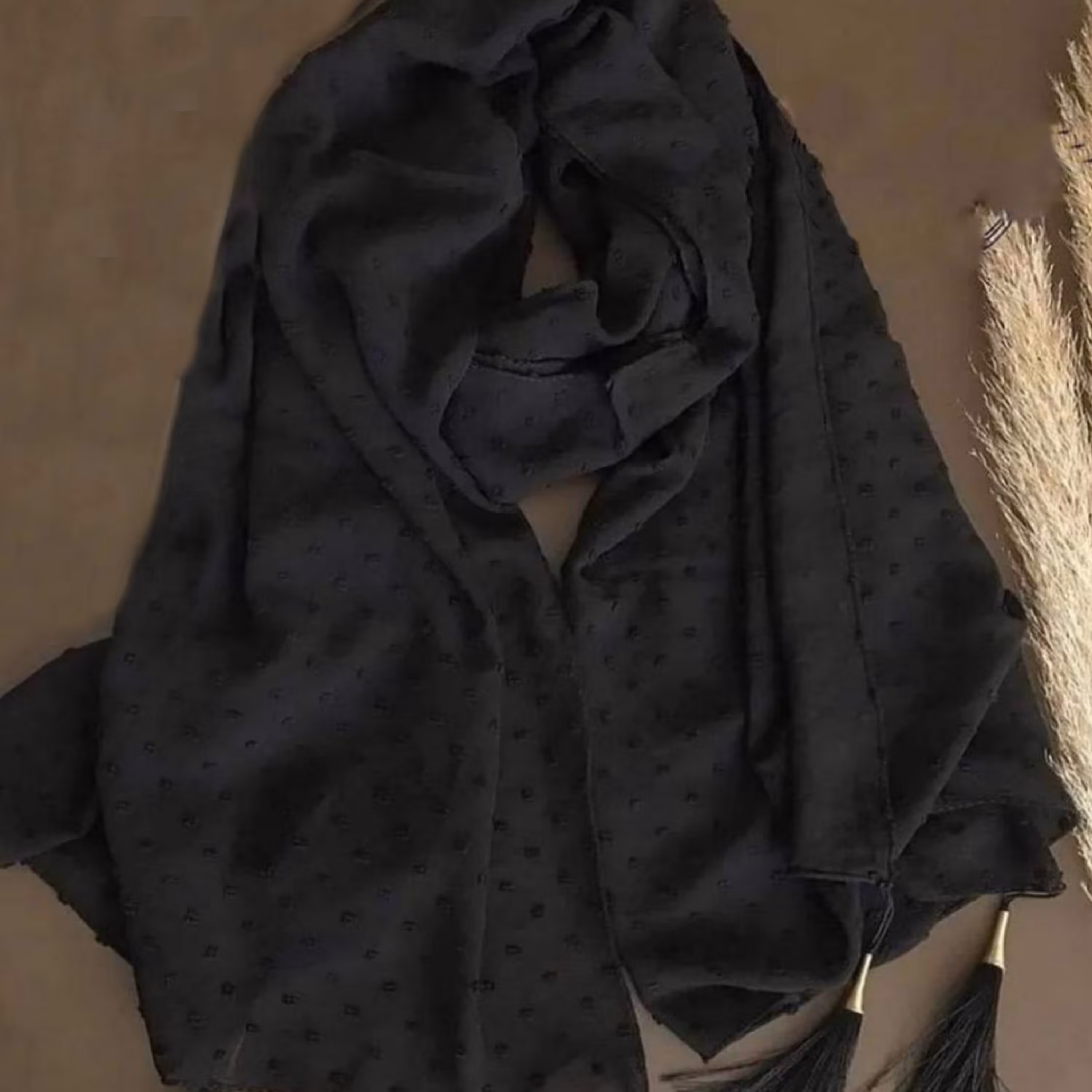 شال مشکی.شال. شال مجلسی.شال .شال حریر اشکی