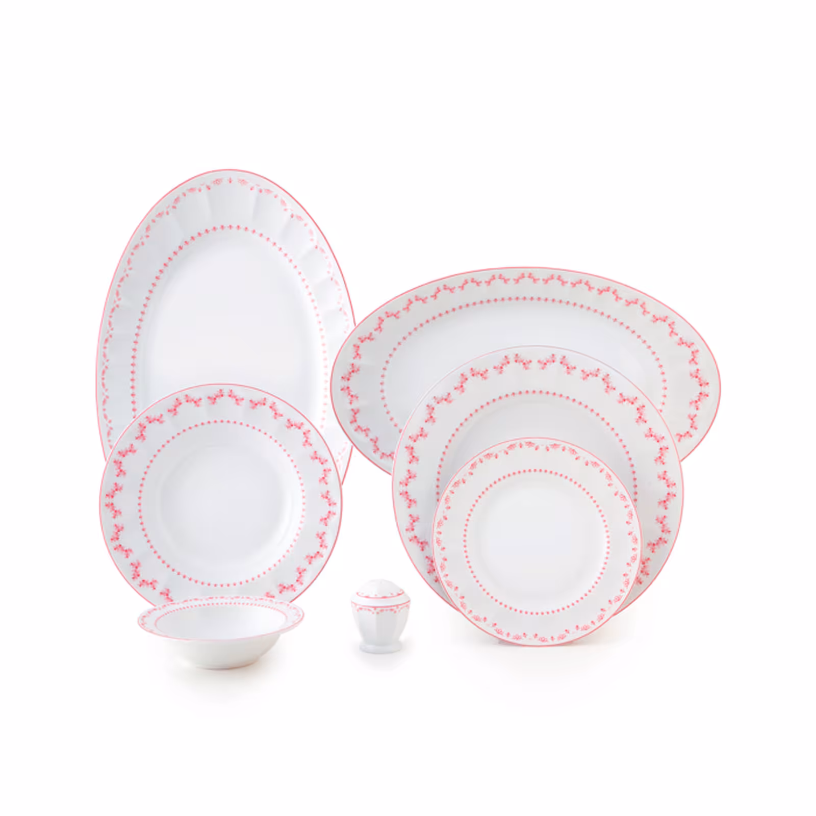 سرویس غذاخوری 29 پارچه چینی زرین مدل فرانسیس صورتی