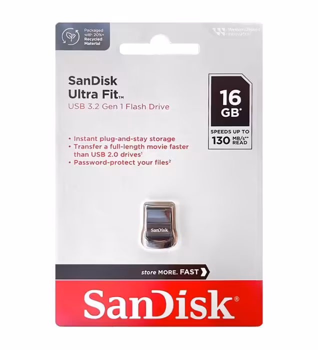 فلش مموری سن دیسک مدل Ultra Fit USB3.1 ظرفیت 16 گیگابایت