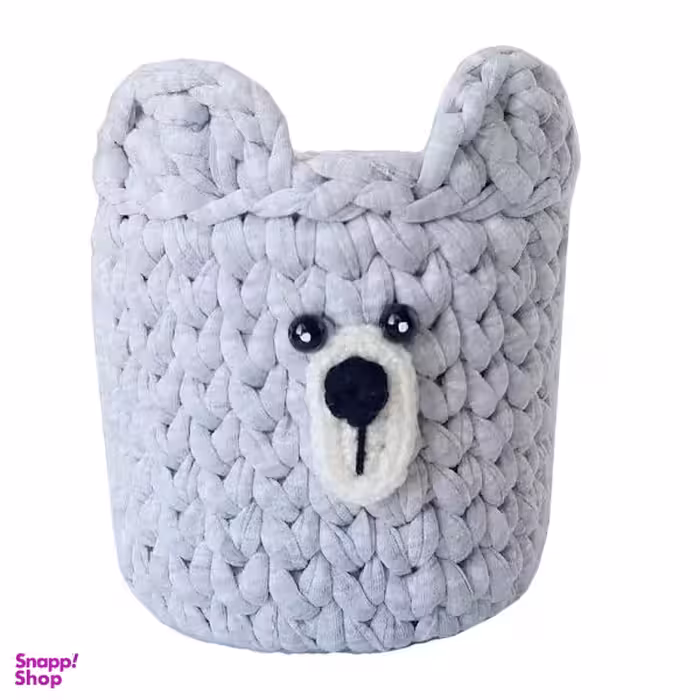 سبد قلاب بافی تریکو طرح خرسی کد 006