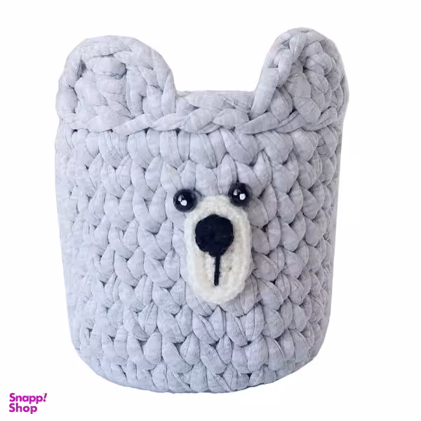 سبد قلاب بافی تریکو طرح خرسی کد 006