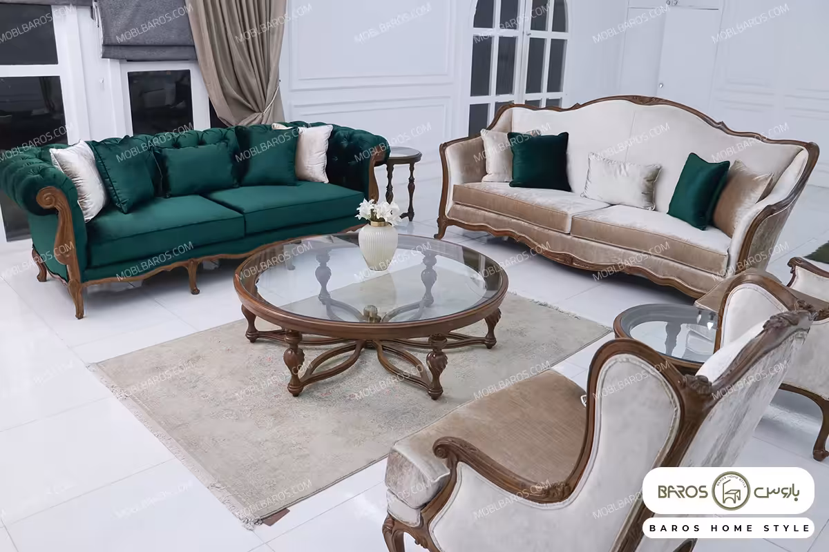 مبل کلاسیک جدید ساوین با کاناپه چستر نیکا