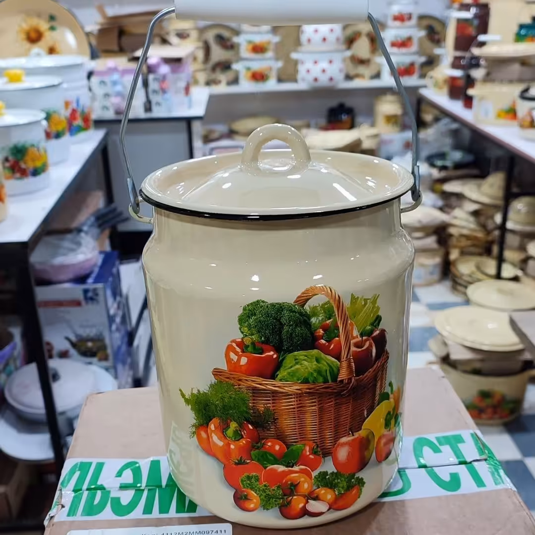 دبه روغن لعابی طرح سبزیجات