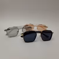 عینک آفتابی فلزی دوپل یووی400 یونیسکس با ارسال رایگان به همراه جلد زیپی و دستمال