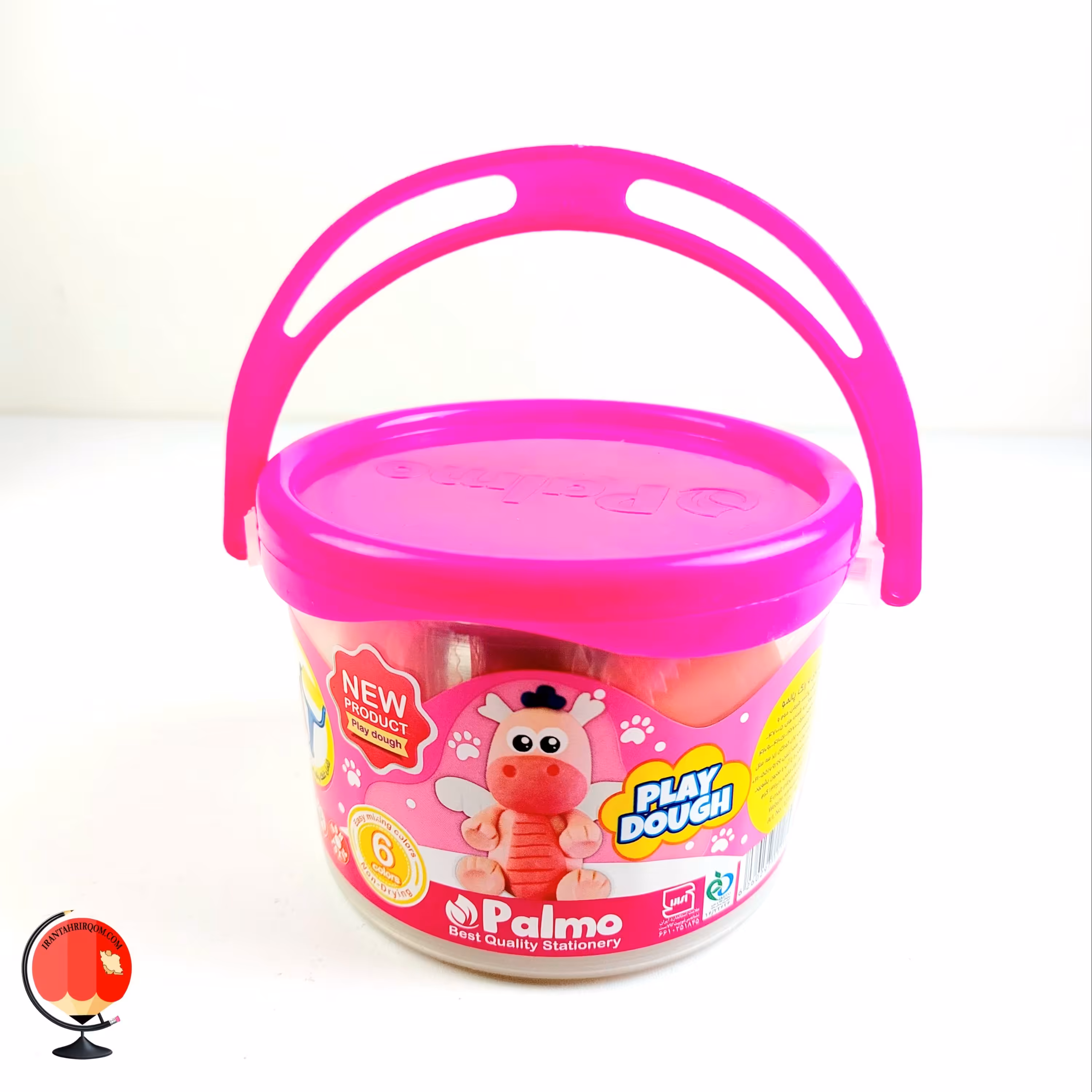 خمیر بازی 6 رنگ سطلی پالمو palmo رنگ صورتی کد 1728
