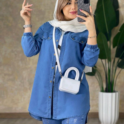 شومیز مانتویی جین