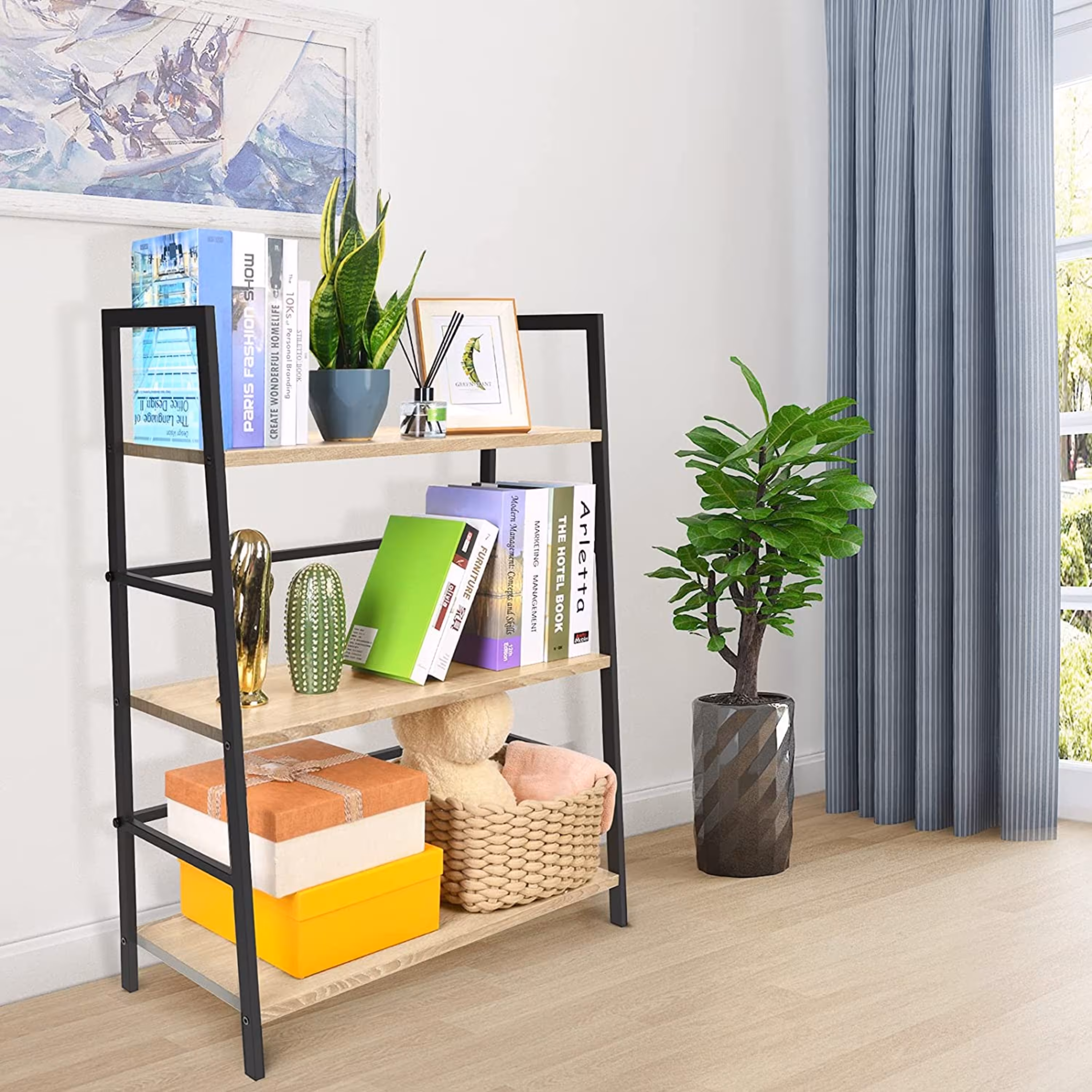 کتابخانه چوبین نورا مدل LIB-7 (هزینه ارسال بر عهده مشتری و پس کرایه)