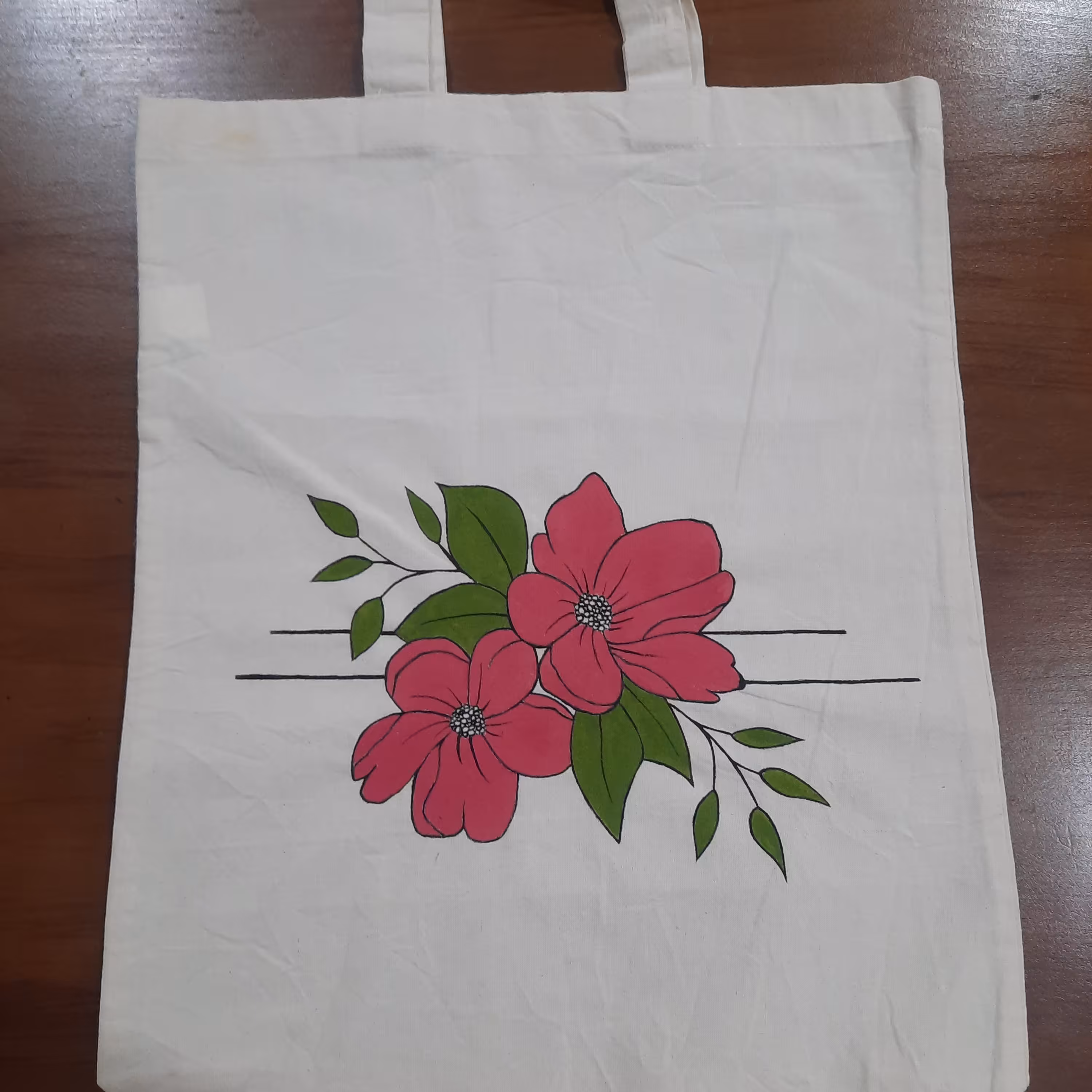 کیسه پارچه ای طرح گل سرخابی سایز 40در50 عکس کیسه در اسلاید های بعدی ،نقاشی با دست