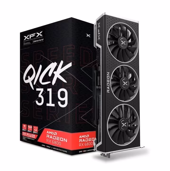 کارت گرافیک  ایکس اف ایکس مدل Speedster QICK 319 AMD Radeon™ RX 6800 BLACK Gaming حافظه 16 گیگابایت