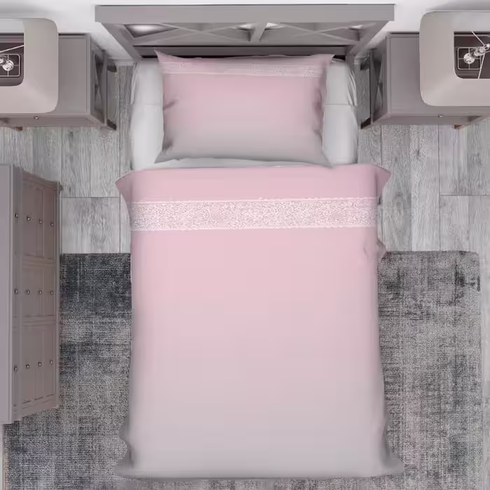 روتختی یک نفره رنگ صورتی با نوار سفید pk-2068b