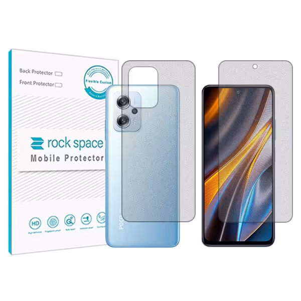 گلس صفحه نمایش و پشت گوشی شیائومی نسخه Poco X4 GT مدل نانو هیدروژل گیمینگ برند راک اسپیس کدSS