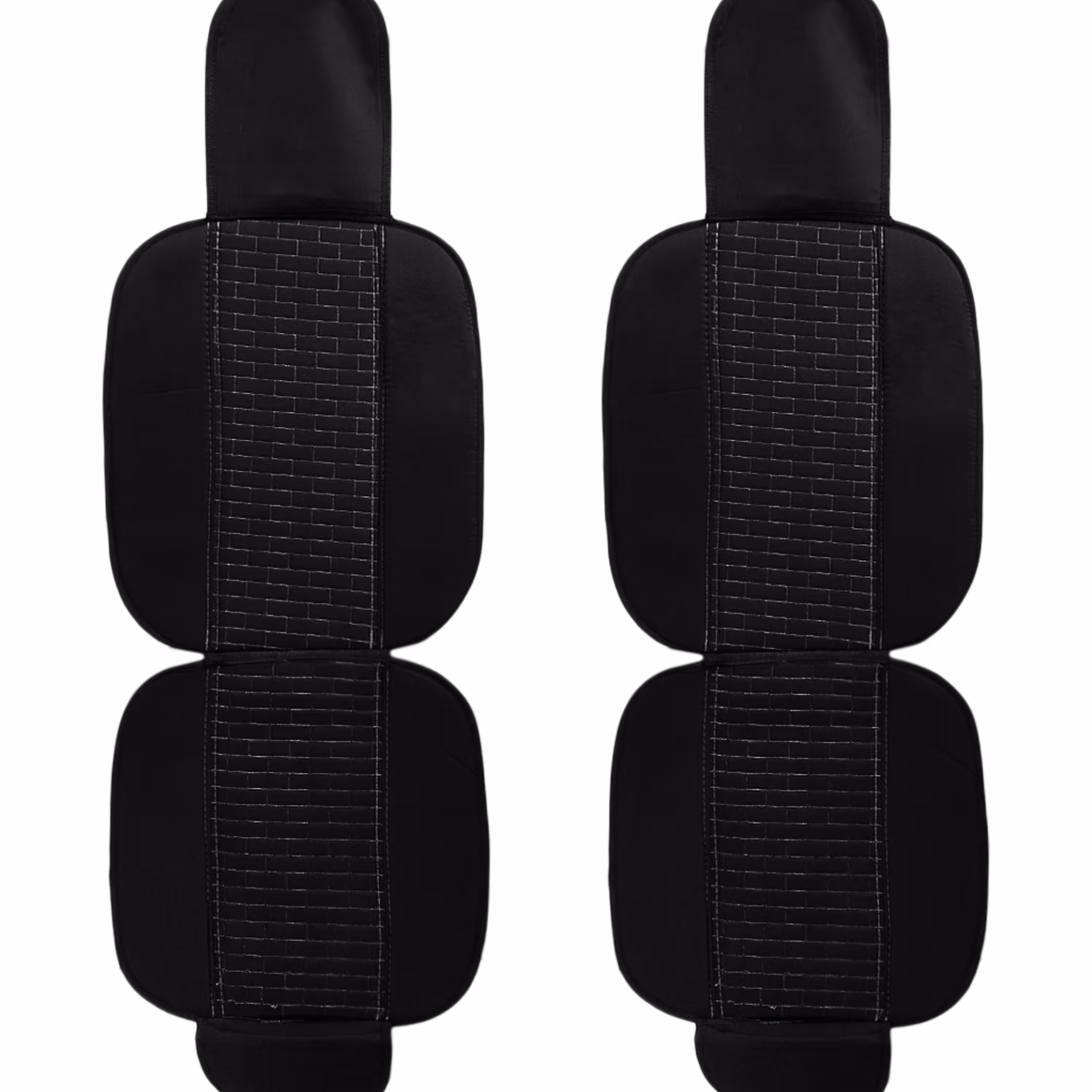 پشتی صندلی MMP مجموعه دو عددی مشکی طرح آجری نخ سفید