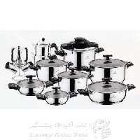 سرویس 22 پارچه استیل سوفرام مدل کاپون مشکی - KUPON