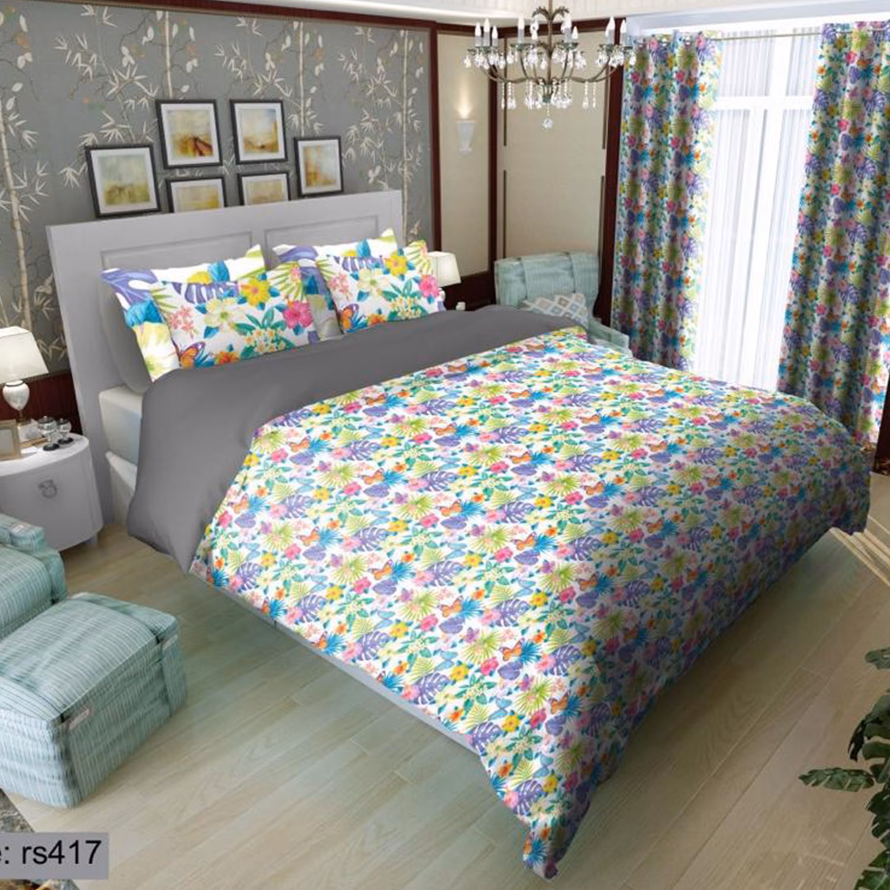 سرویس روتختی 2 نفره تنسل چاپی برندترک لند(Turk Land) rs 417
