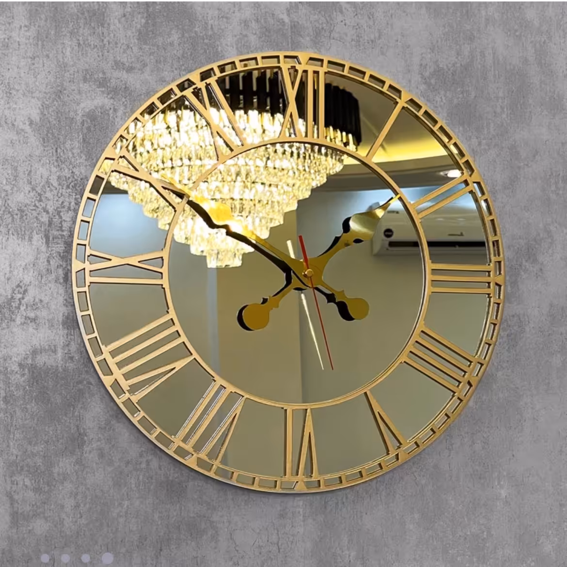 ساعت دیواری اِلِنسی مدل Ice رنگ نقره ای