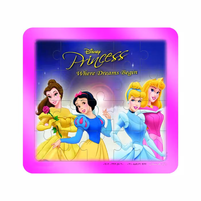 پازل 20 تکه خشتی همراه منچ طرح پرنسس های دیزنی انتشارات فرشتگان