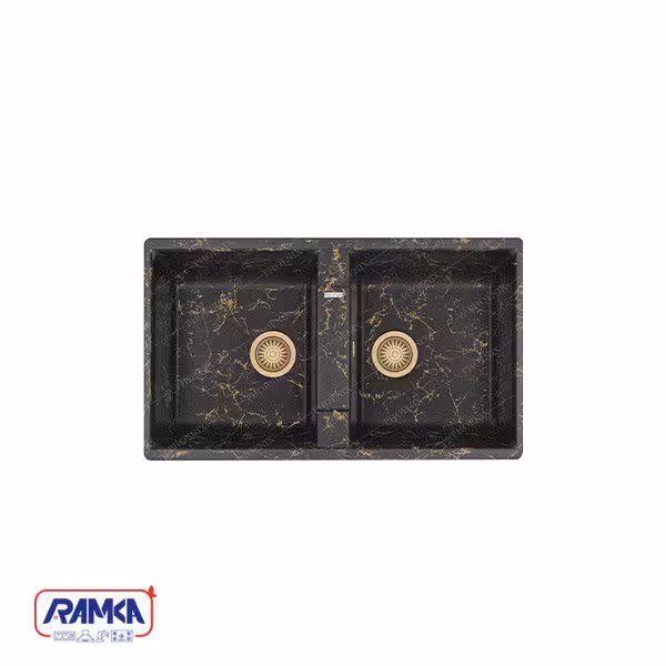 سینک گرانیتی فونیکس کد 130 مشکی مرمر طلایی